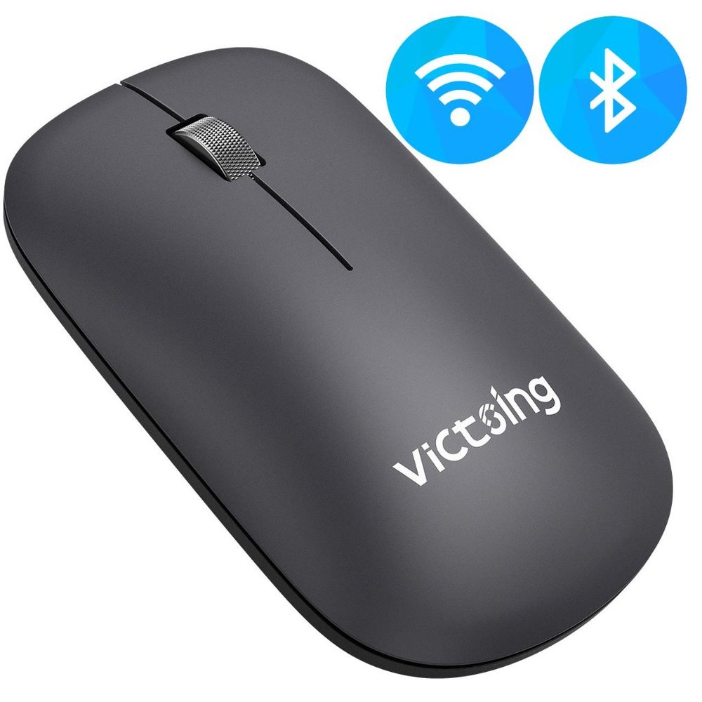 Victsing Wireless and Bluetooth Mouse Dual Mode and Portable Mobile Optical Mice
